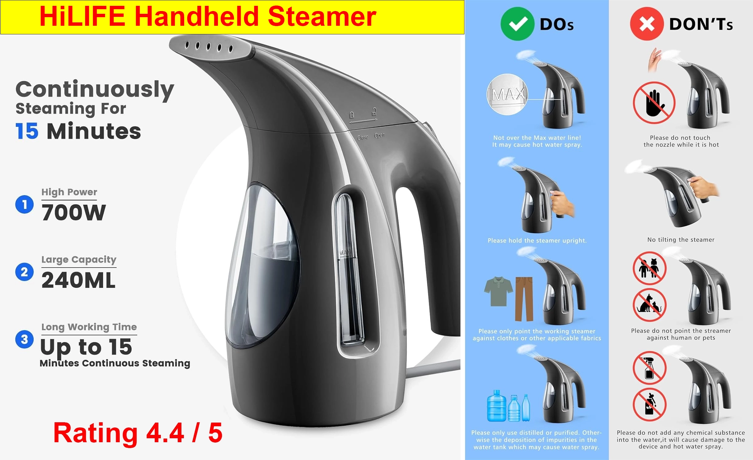 HiLIFE Handheld Steamer